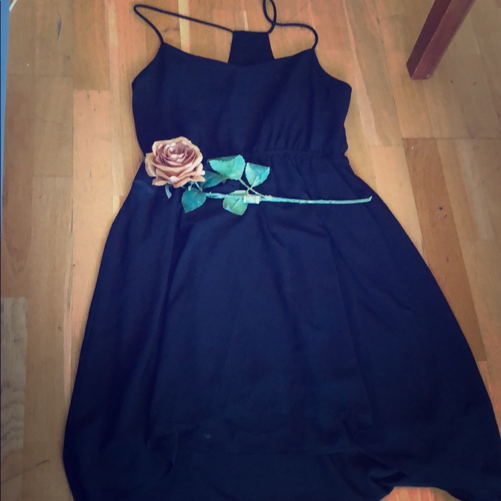 Hi low black dress